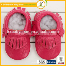 2016 la mejor manera de la venta recién nacido moccasins de cuero baratos de encargo del bebé de la PU de la calidad superior del grado